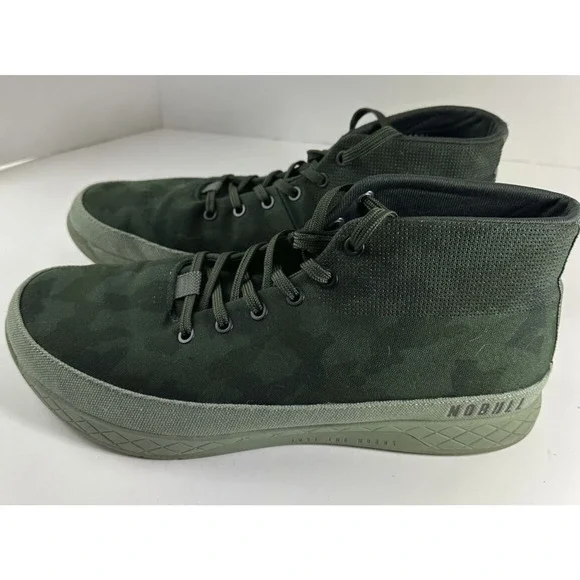NoBull Forest Camo Canvas Mid Trainer Sneakers Green Shoes Men's 13 Rare HTF - Picture 2 of 15